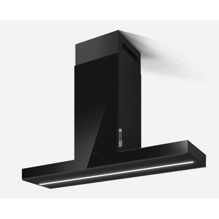 Elica Haiku Island 48" Ultra Translucent Black 3-Speed Sensitive Touch Glass Island Range Hood