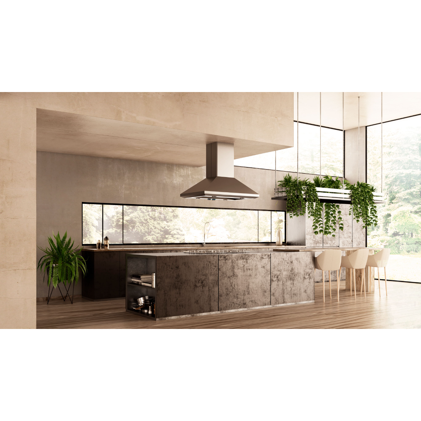 Elica Leone 42" Stainless Steel 1200 CFM 4-Speed Rotating Knobs Wall Mount Range Hood