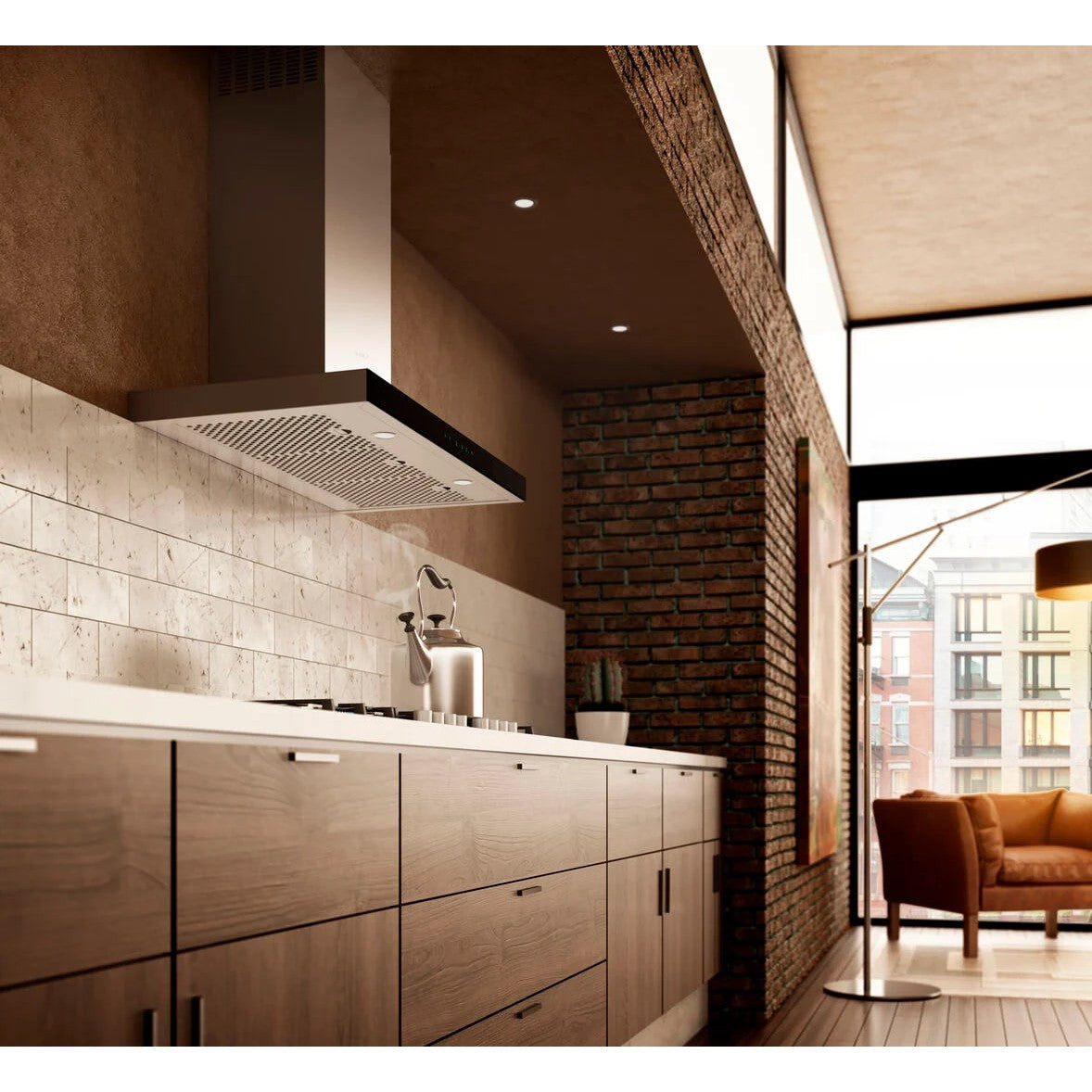 Elica Mezzano 30" Stainless Steel & Black Glass 3-Speed Capacitive Touch Wall Mount Range Hood