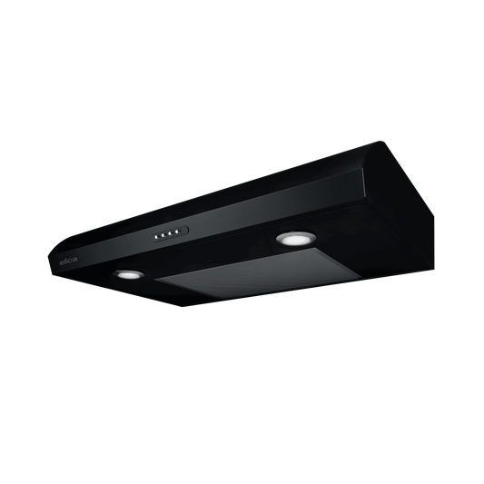 Elica Nemi 30" Black 3-Speed Electronic Push Button Ducted Undercabinet Range Hood With LED Lights