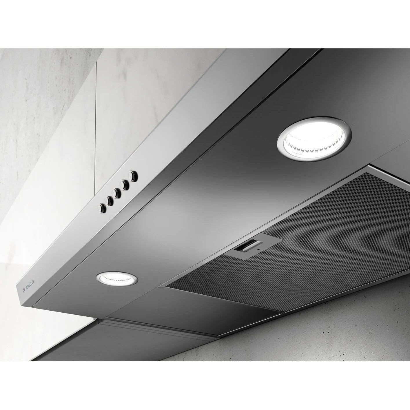 Elica Nemi 30" Stainless Steel 3-Speed Electronic Push Button Ducted Undercabinet Range Hood With White Illumination Controls & LED Lights