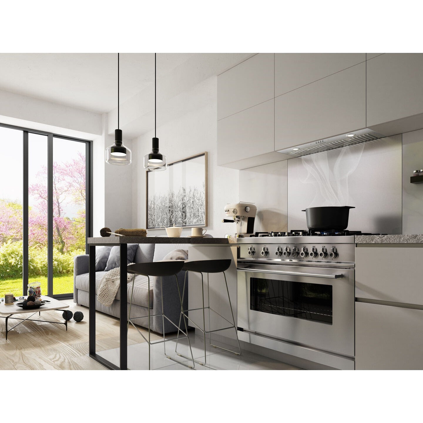 Elica Palermo 28" Stainless Steel 3-Speed Push Buttons Insert Range Hood