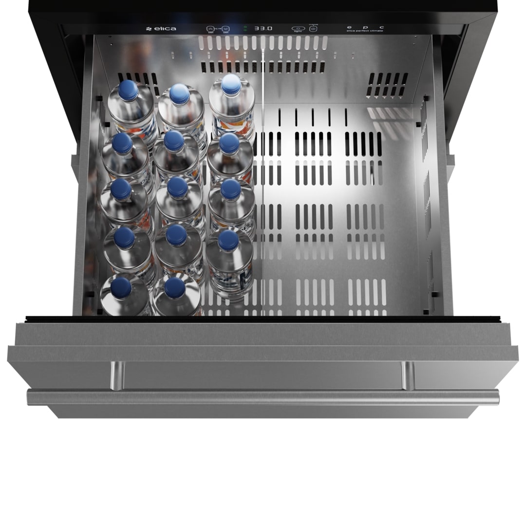 Elica Riserva 4.7 cu ft 24" Two Drawer Single Zone Beverage Center