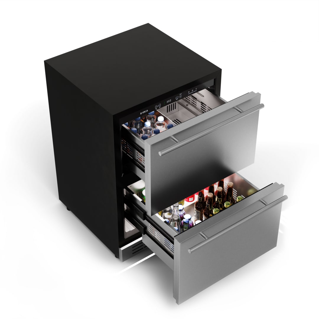 Elica Riserva 4.7 cu ft 24" Two Drawer Single Zone Beverage Center