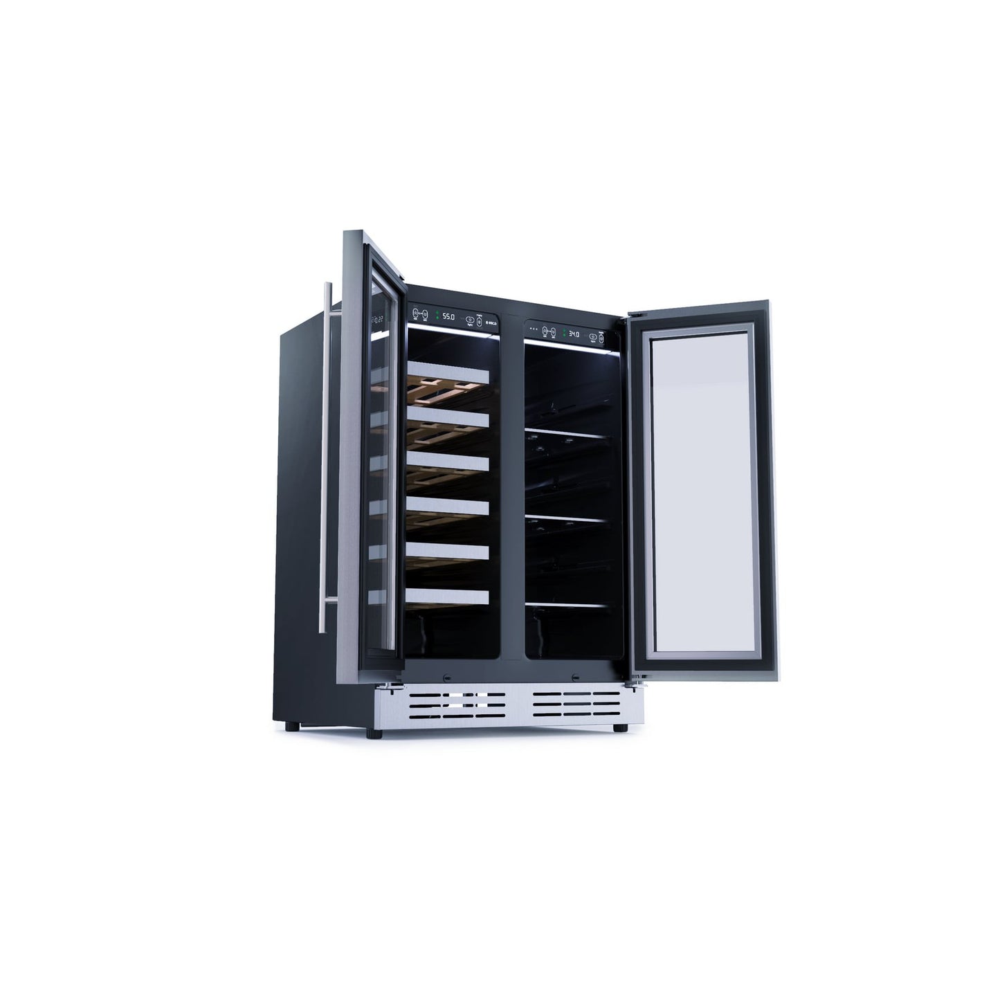 Elica Riserva 4.8 cu ft 24" French Door Dual Zone Beverage and Wine Center