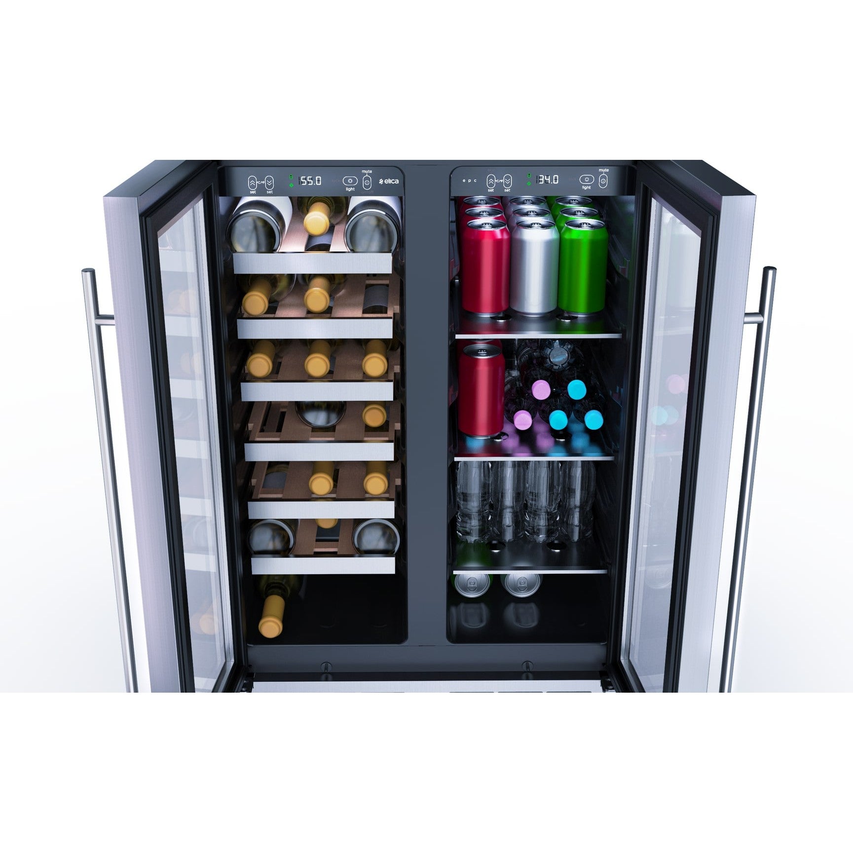 Elica Riserva 4.8 cu ft 24" French Door Dual Zone Beverage and Wine Center
