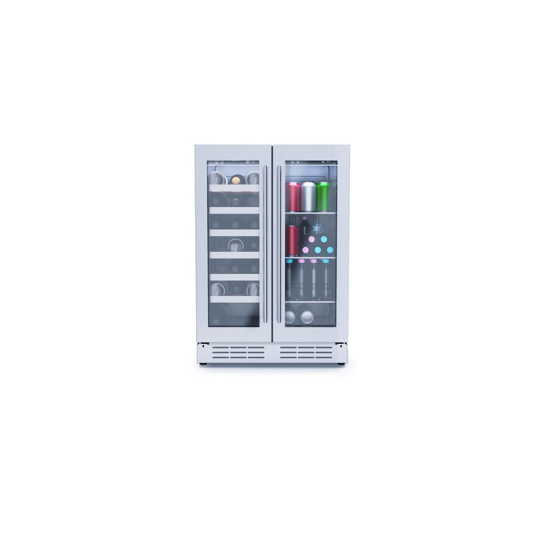 Elica Riserva 4.8 cu ft 24" French Door Dual Zone Beverage and Wine Center