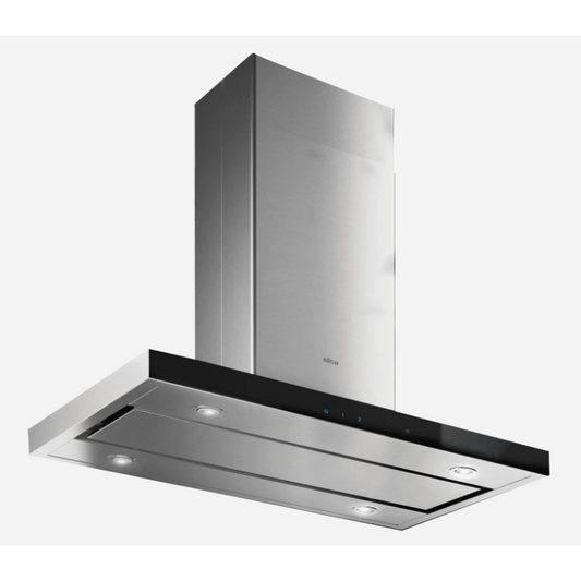 Elica Salice 42" Stainless Steel & Black 3-Speed Capacitive Touch Glass Island Range Hood