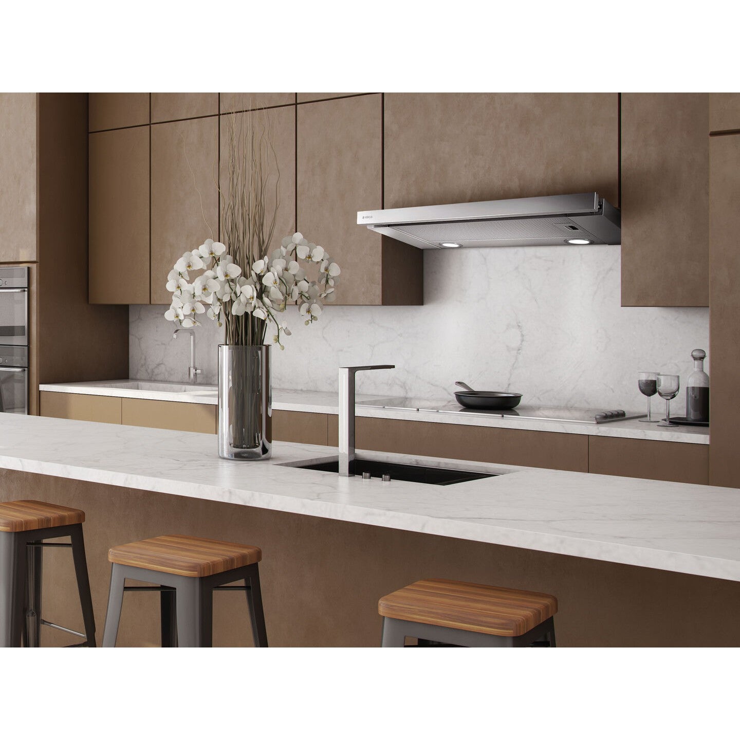 Elica TT 24" Stainless Steel 3-Speed Hidden Electronic Touch Control Undercabinet Range Hood With LED Lights