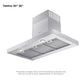 Elica Toblino 30" Stainless Steel 4-Speed Electronic Touch Button Wall Mount Range Hood with Adjustable Color Illumination