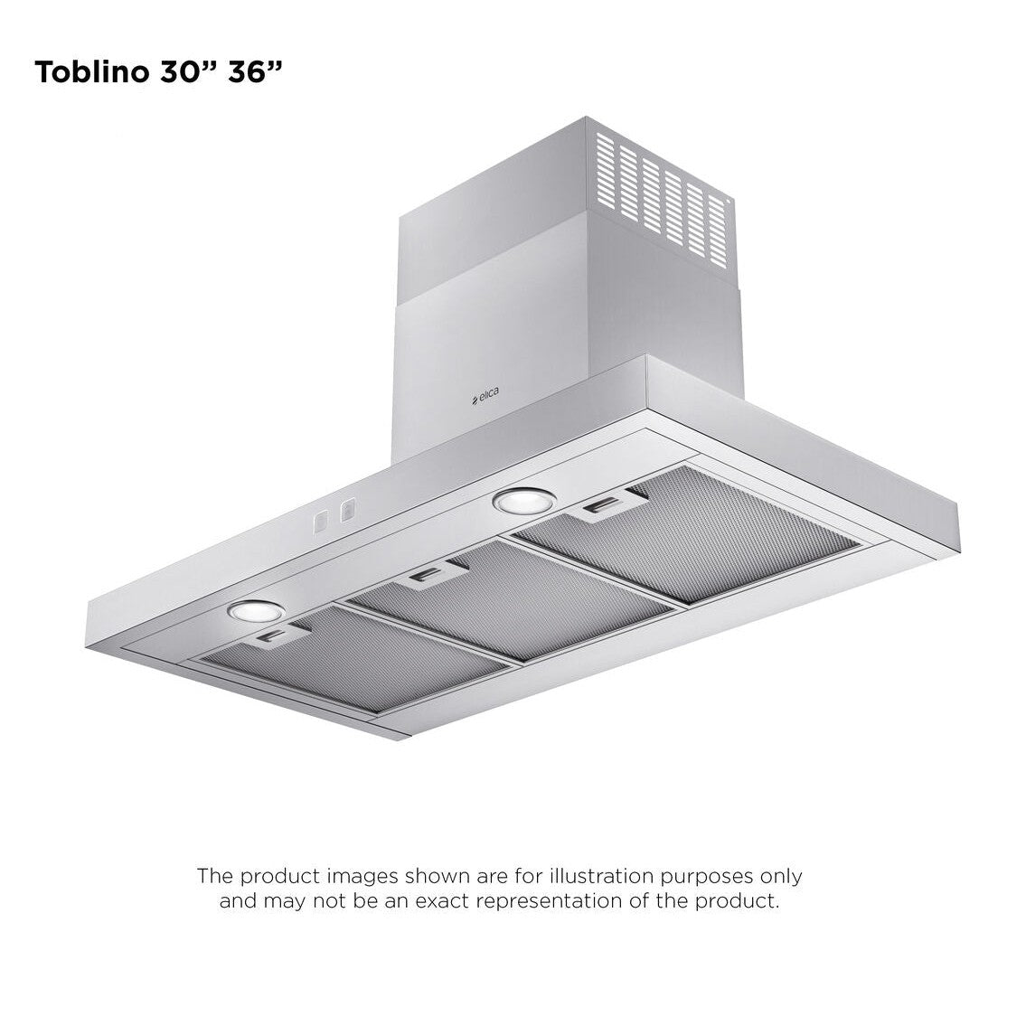 Elica Toblino 30" Stainless Steel 4-Speed Electronic Touch Button Wall Mount Range Hood with Adjustable Color Illumination