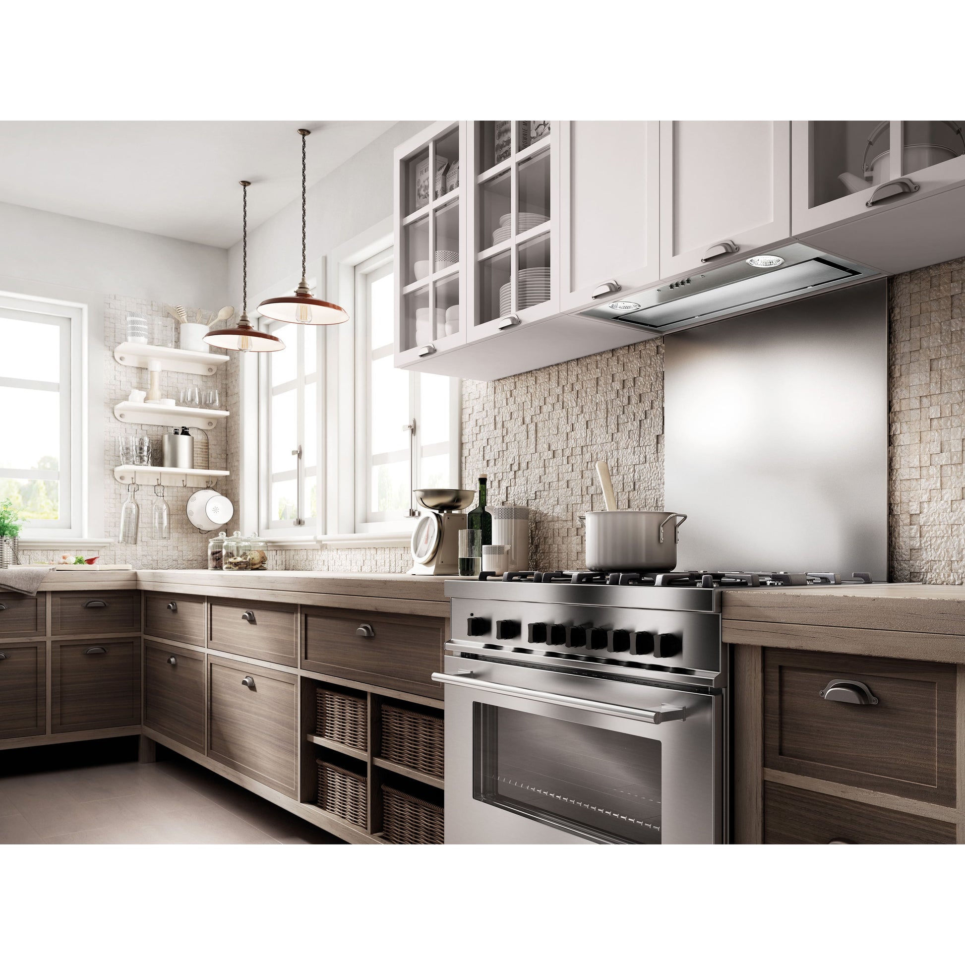 Elica Umbria 34" Stainless Steel 3-Speed Push Buttons Insert Range Hood