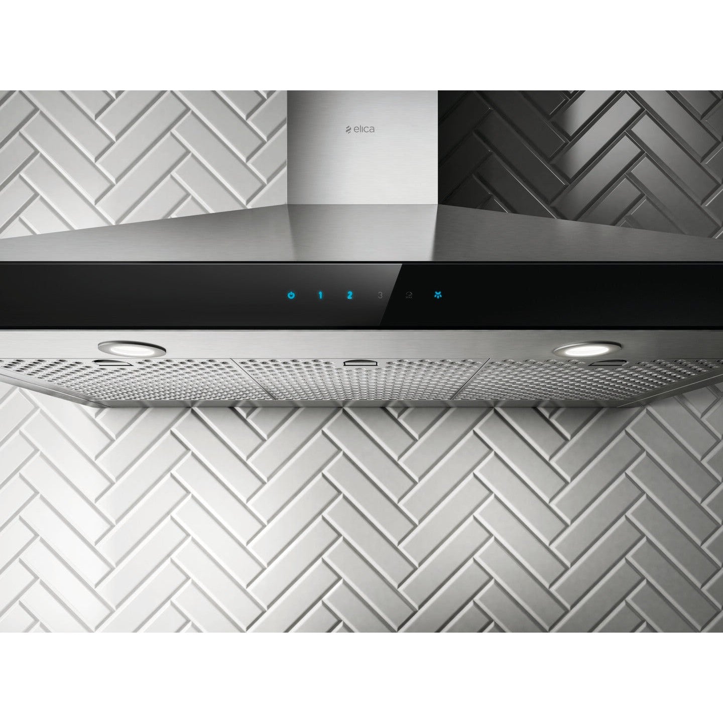 Elica Varna 30" Stainless Steel & Black Glass 3-Speed Capacitive Touch Wall Mount Range Hood