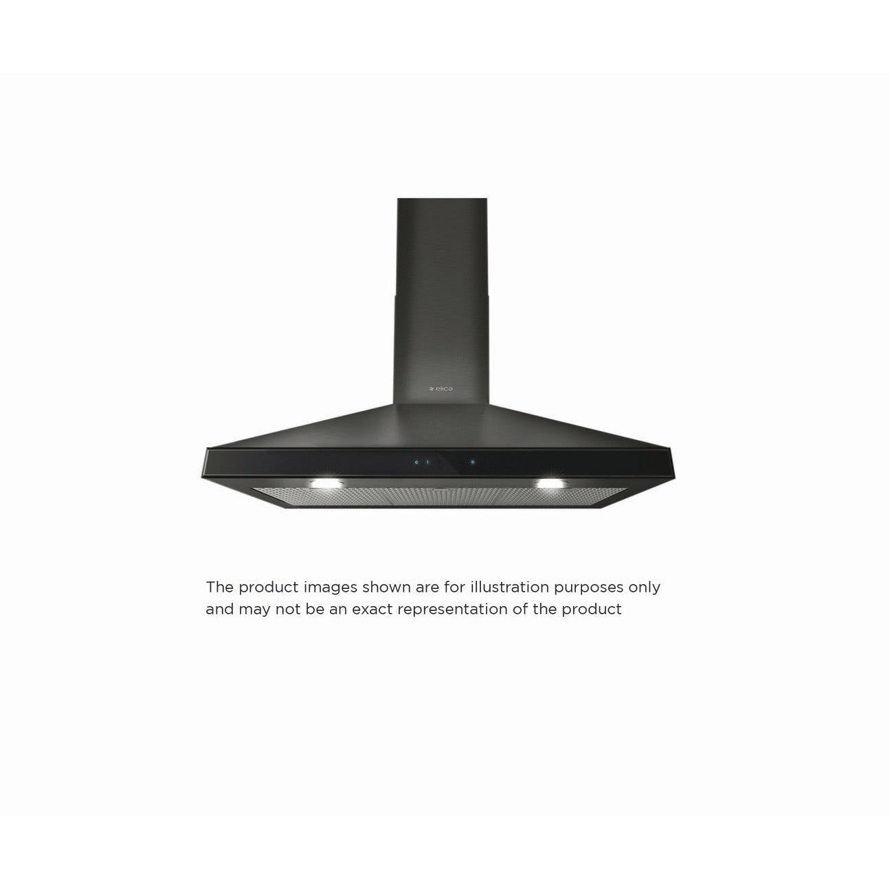 Elica Varna 36" Black Stainless Steel & Black Glass 3-Speed Capacitive Touch Wall Mount Range Hood