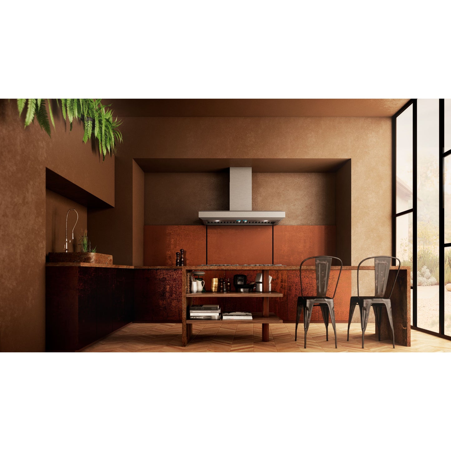 Elica Vavano 36" Stainless Steel 4-Speed Rotating Knob Wall Mount Range Hood