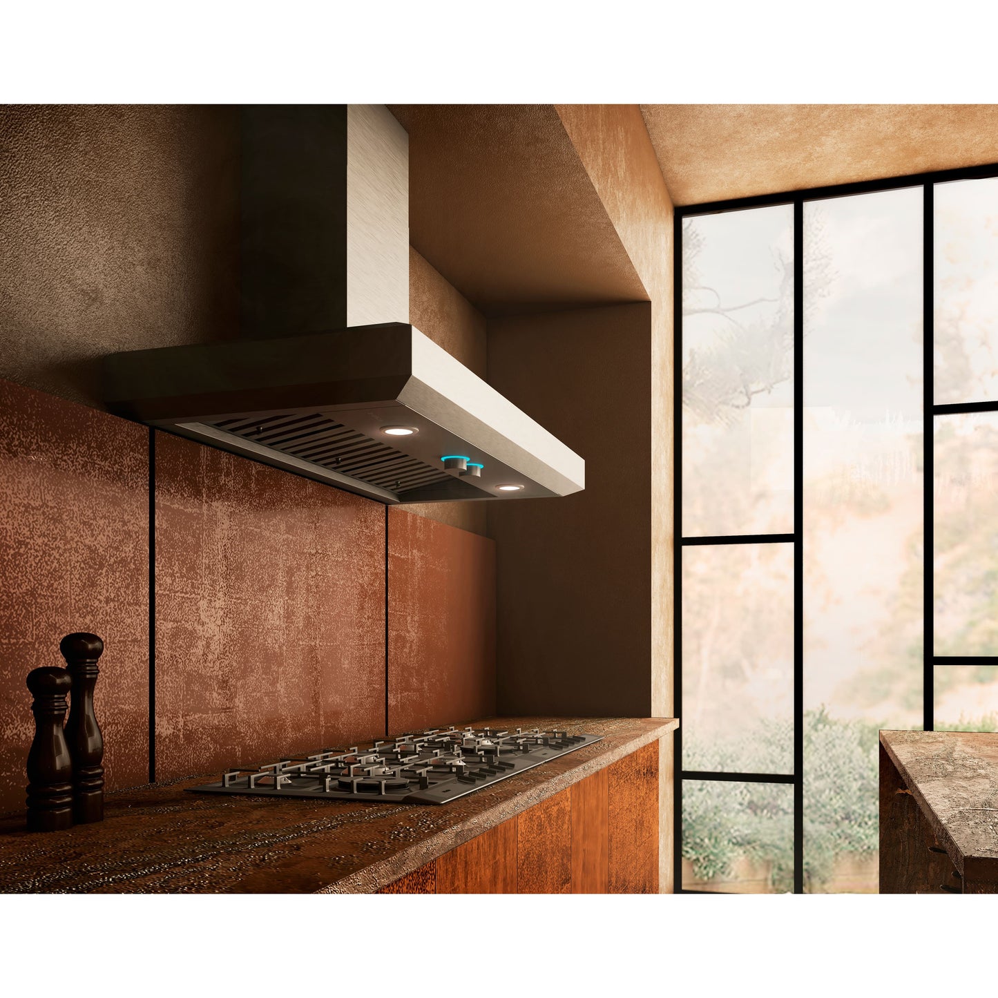Elica Vavano 36" Stainless Steel 4-Speed Rotating Knob Wall Mount Range Hood
