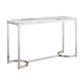 Finesse Decor Aristo Luxe Chrome Iron Metal Frame Faux Marble Top Console Table