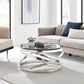 Finesse Decor Aurora Chic Chrome and Marble Finish Coffee Table