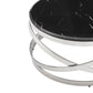 Finesse Decor Aurora Chic Chrome and Marble Finish Coffee Table