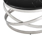 Finesse Decor Aurora Chic Chrome and Marble Finish Coffee Table