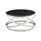 Finesse Decor Aurora Chic Chrome and Marble Finish Coffee Table