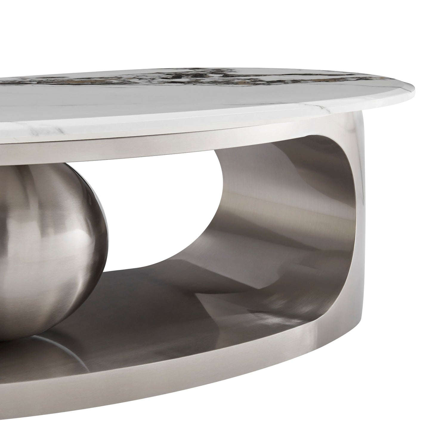 Finesse Decor Celestia Silver Marble Form Coffee Table