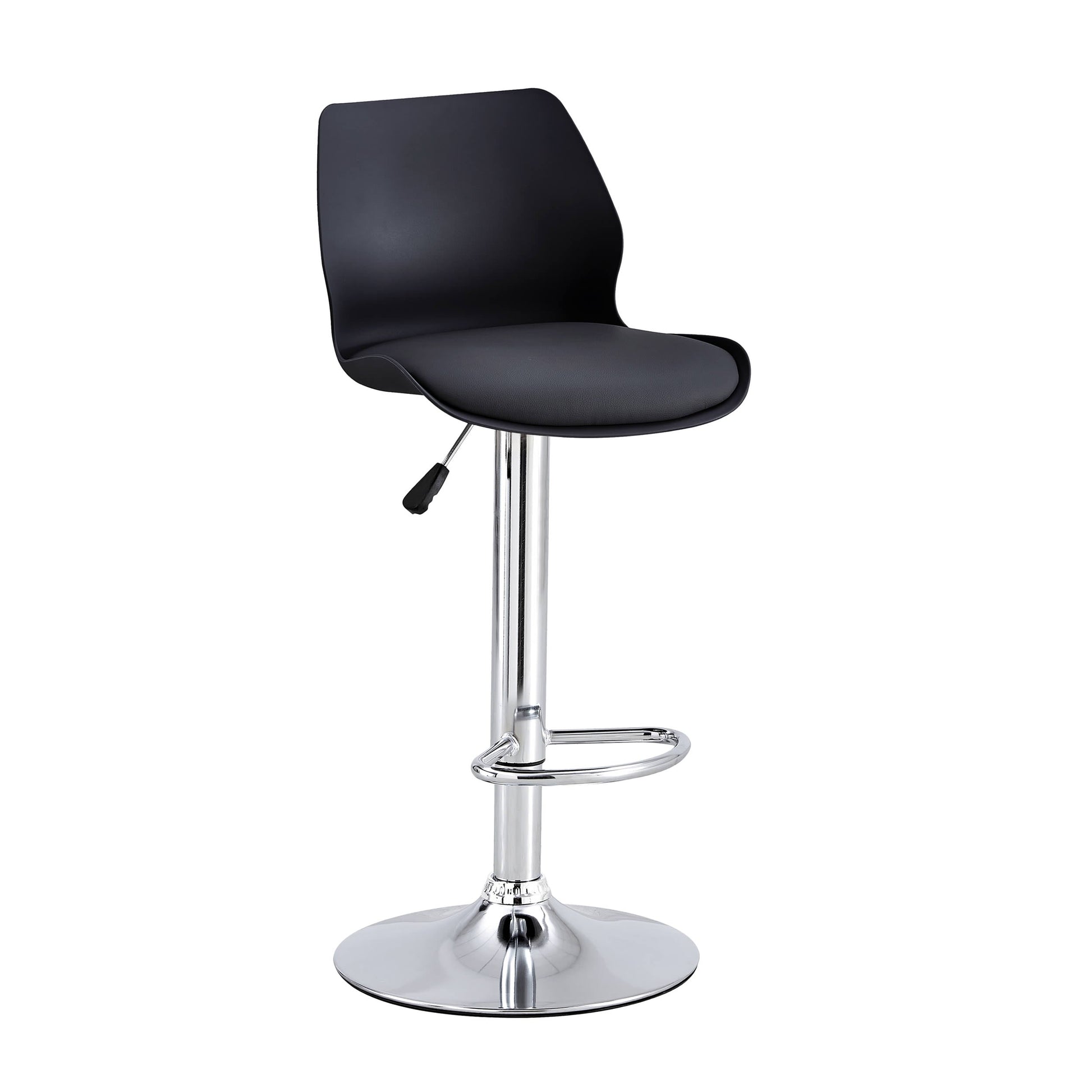 Finesse Decor Celestial Heights Black and Chrome Adjustable Bar Stool - Set of 2