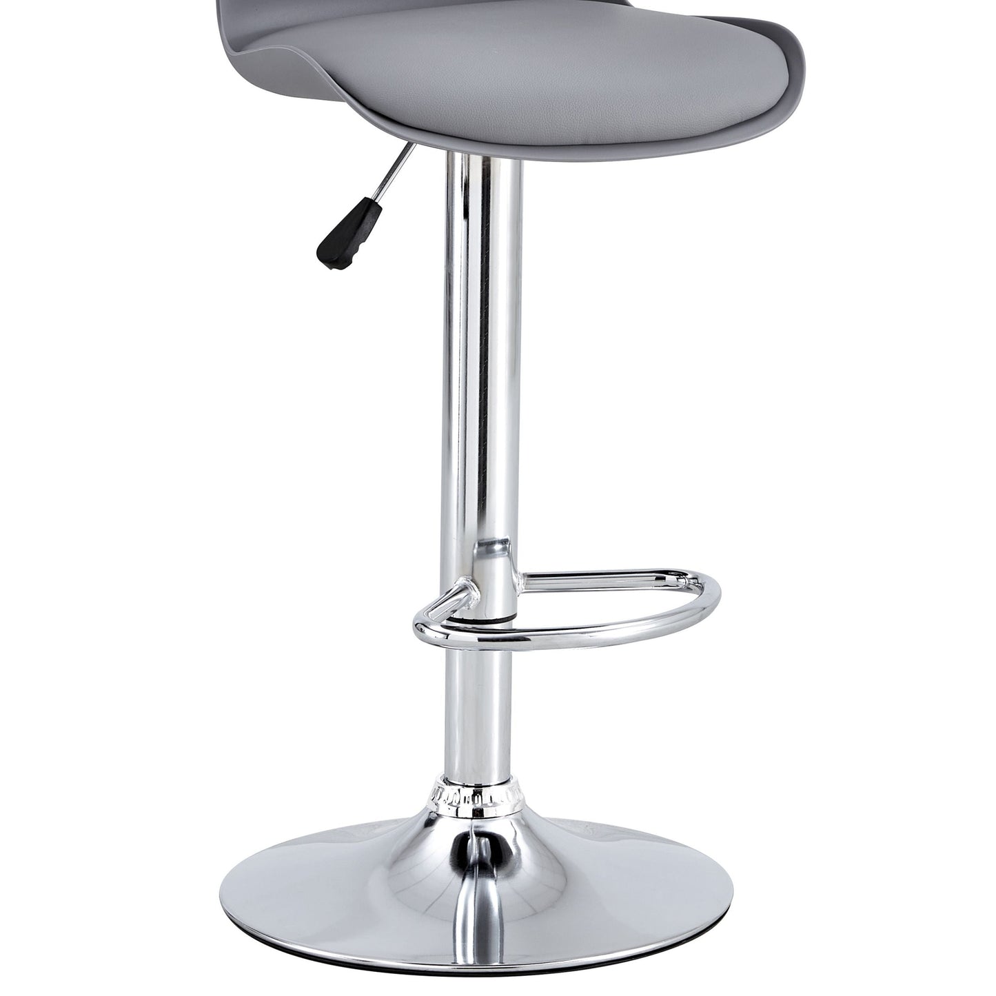 Finesse Decor Celestial Heights Gray and Chrome Adjustable Bar Stool - Set of 2