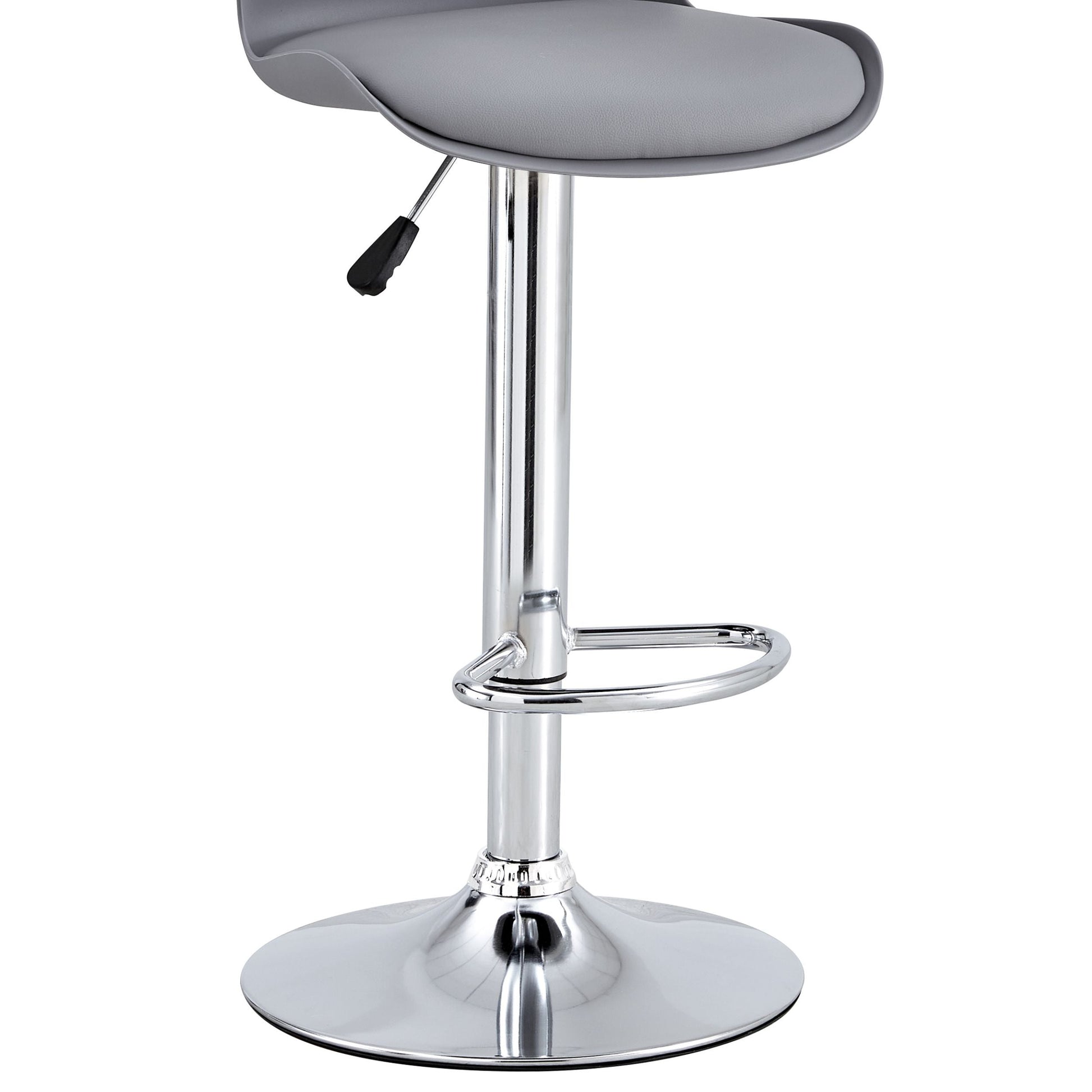 Finesse Decor Celestial Heights Gray and Chrome Adjustable Bar Stool - Set of 2