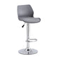 Finesse Decor Celestial Heights Gray and Chrome Adjustable Bar Stool - Set of 2