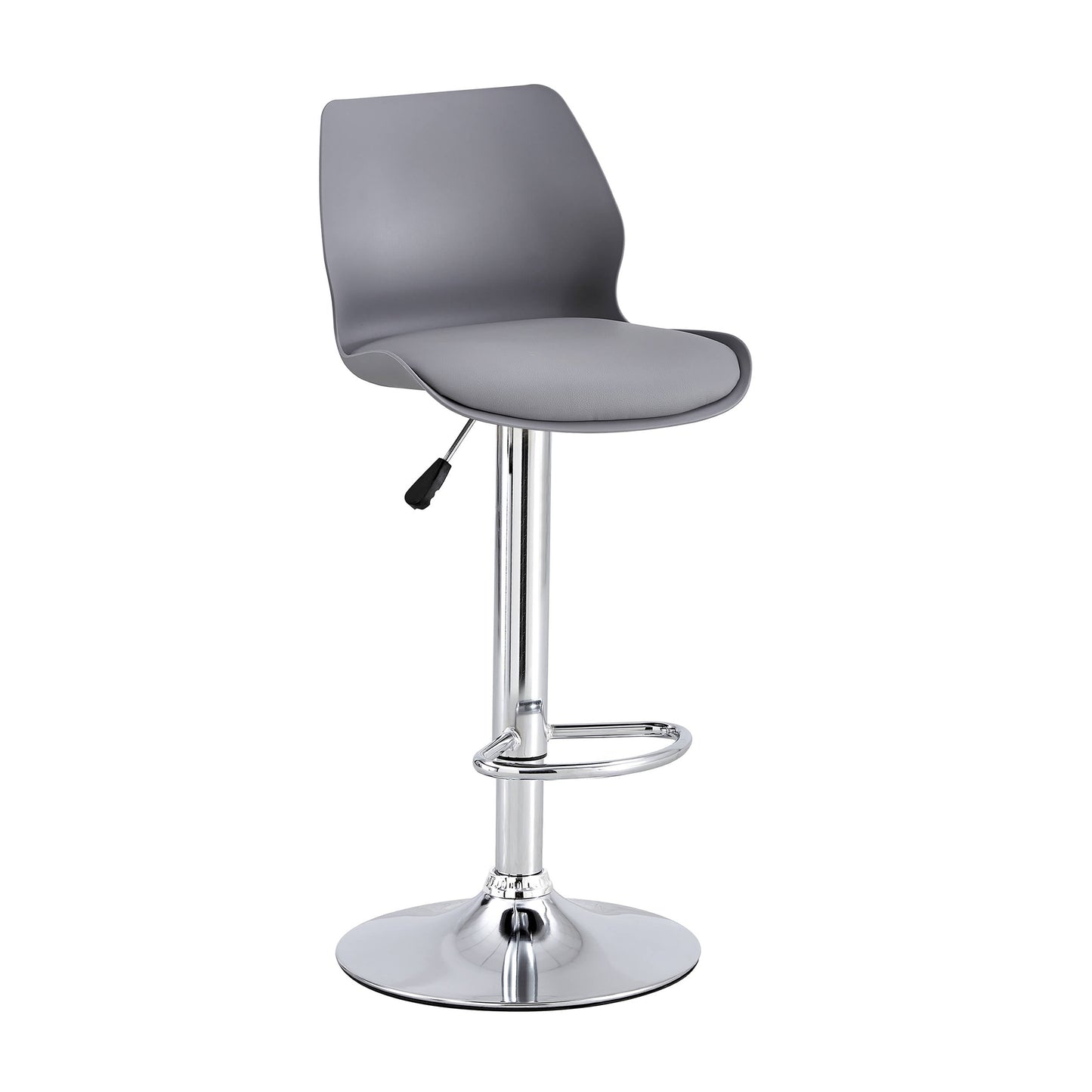 Finesse Decor Celestial Heights Gray and Chrome Adjustable Bar Stool - Set of 2