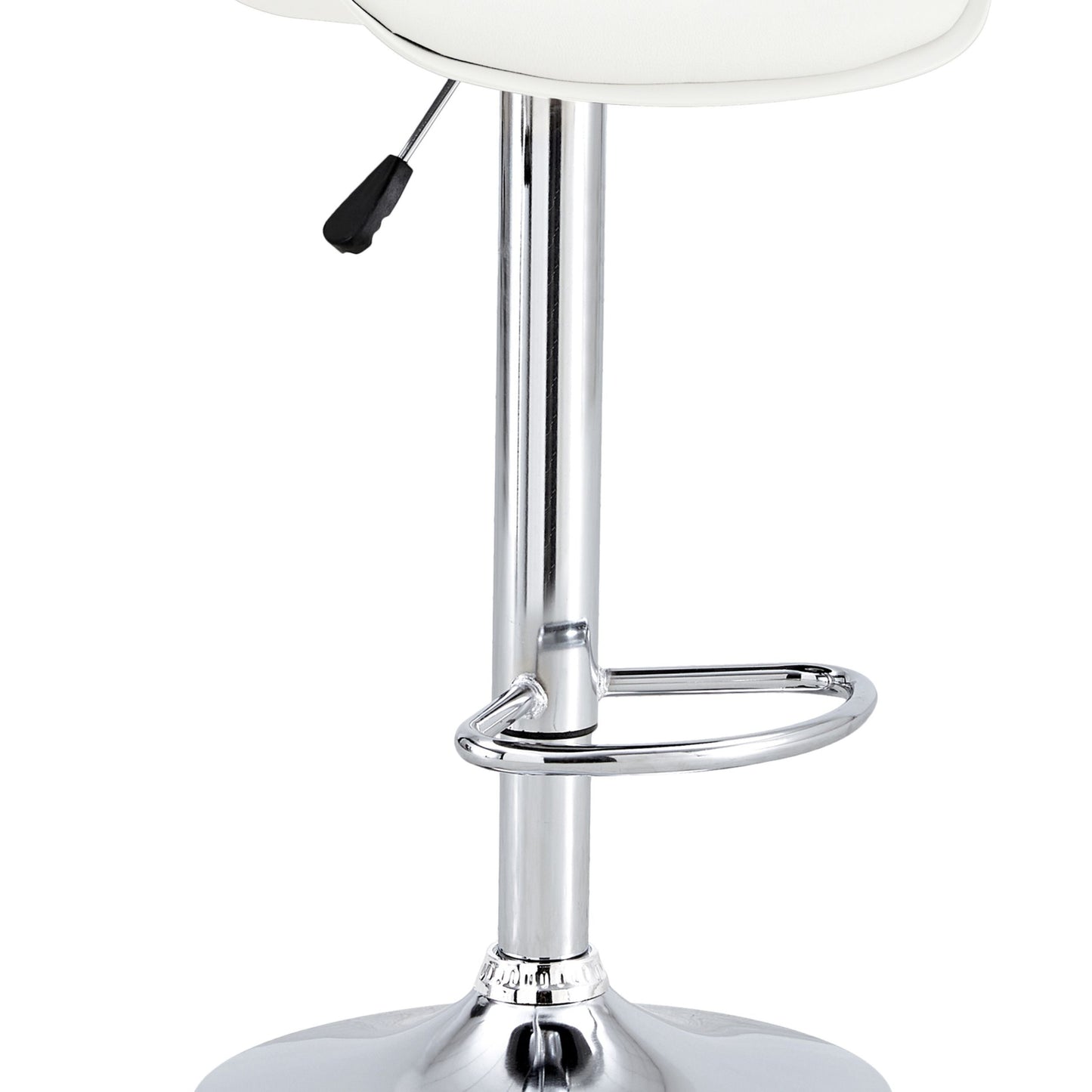 Finesse Decor Celestial Heights White and Chrome Adjustable Bar Stool - Set of 2