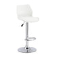 Finesse Decor Celestial Heights White and Chrome Adjustable Bar Stool - Set of 2