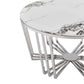 Finesse Decor Lunar Gleam Chrome and Marble Finish Coffee Table