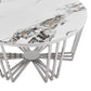Finesse Decor Lunar Gleam Chrome and Marble Finish Coffee Table