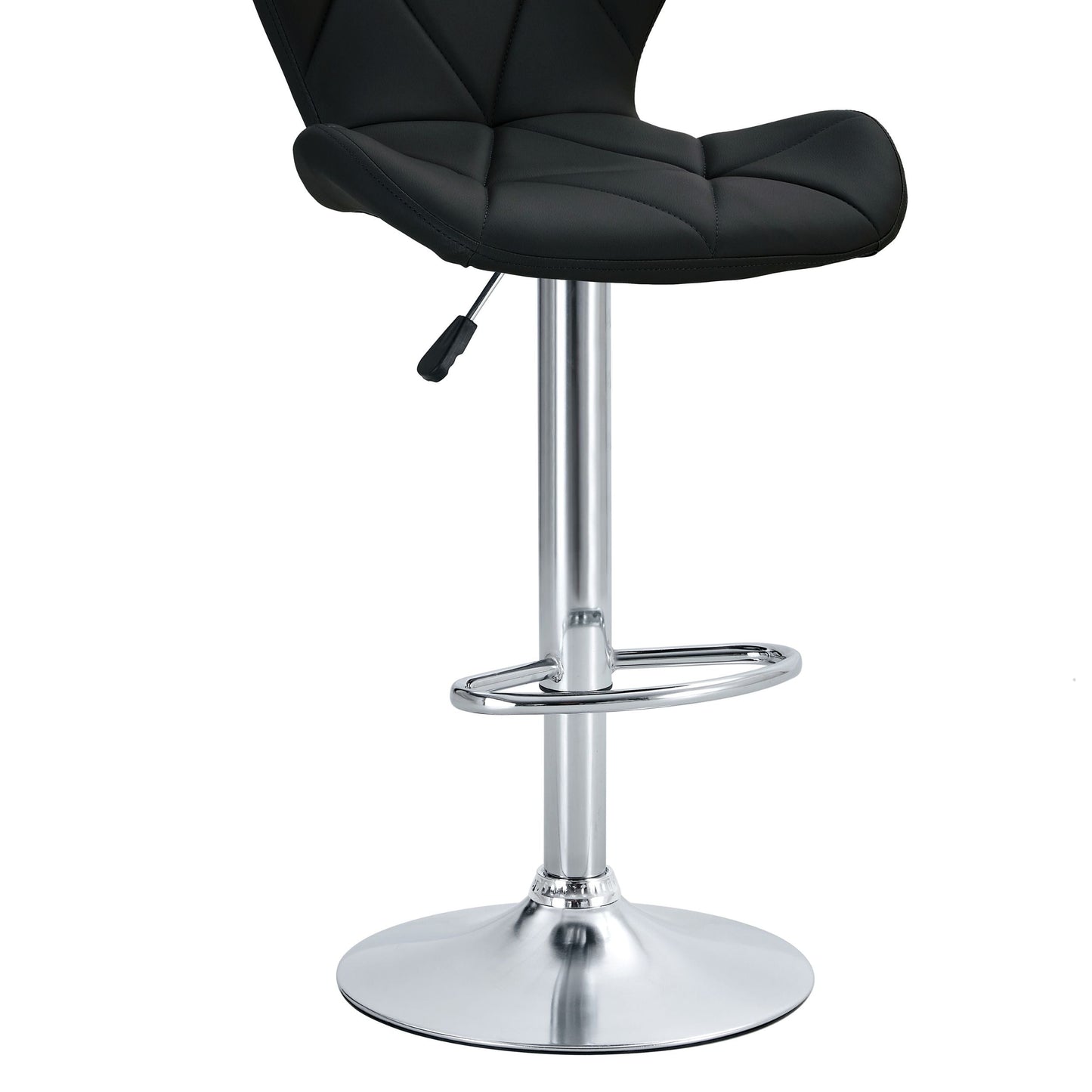 Finesse Decor Luxe Swivel Elegance Black and Chrome Bar Stool - Set of 2