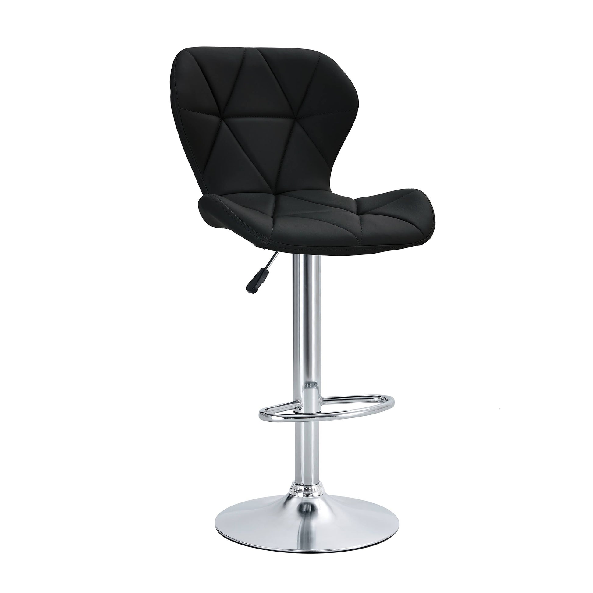 Finesse Decor Luxe Swivel Elegance Black and Chrome Bar Stool - Set of 2