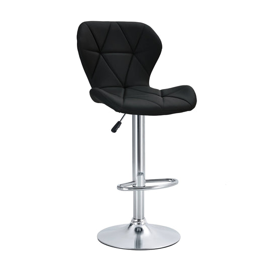 Finesse Decor Luxe Swivel Elegance Black and Chrome Bar Stool - Set of 2
