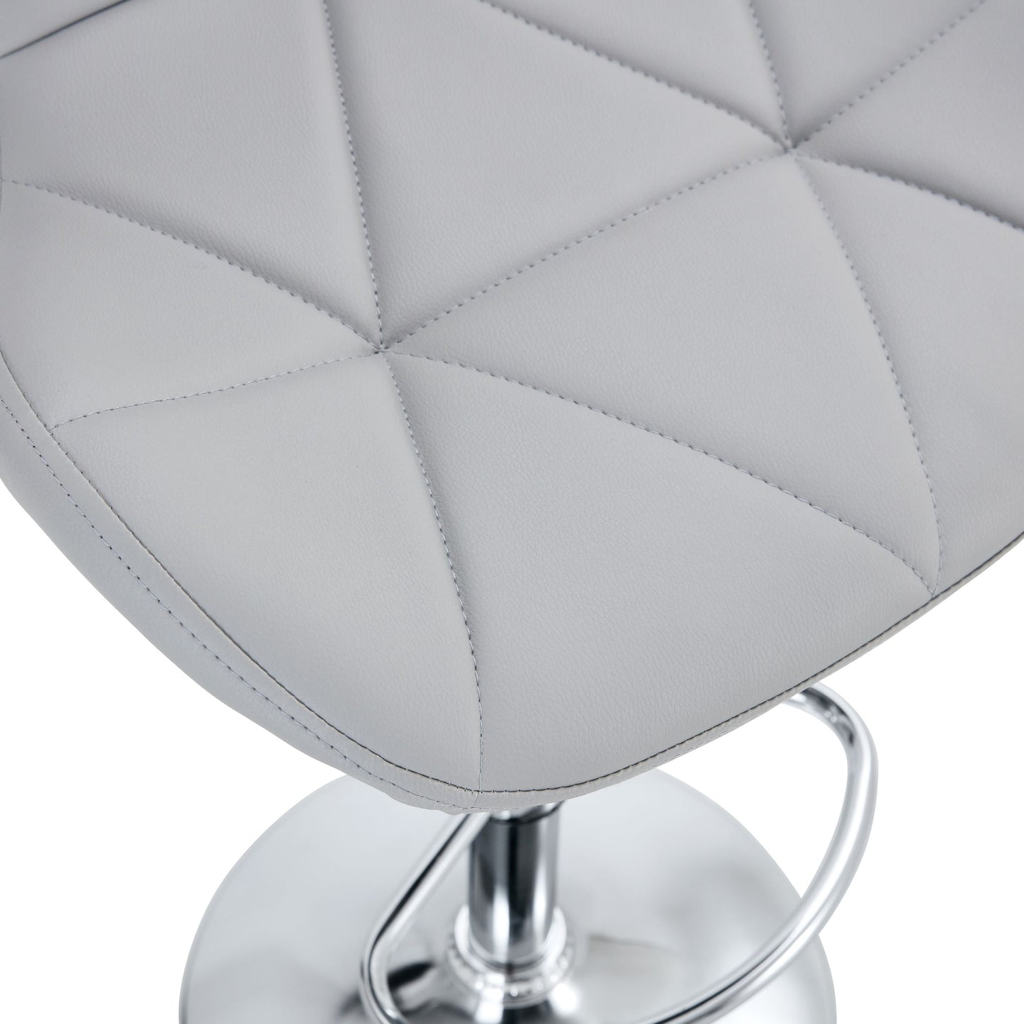 Finesse Decor Luxe Swivel Elegance Gray and Chrome Bar Stool - Set of 2