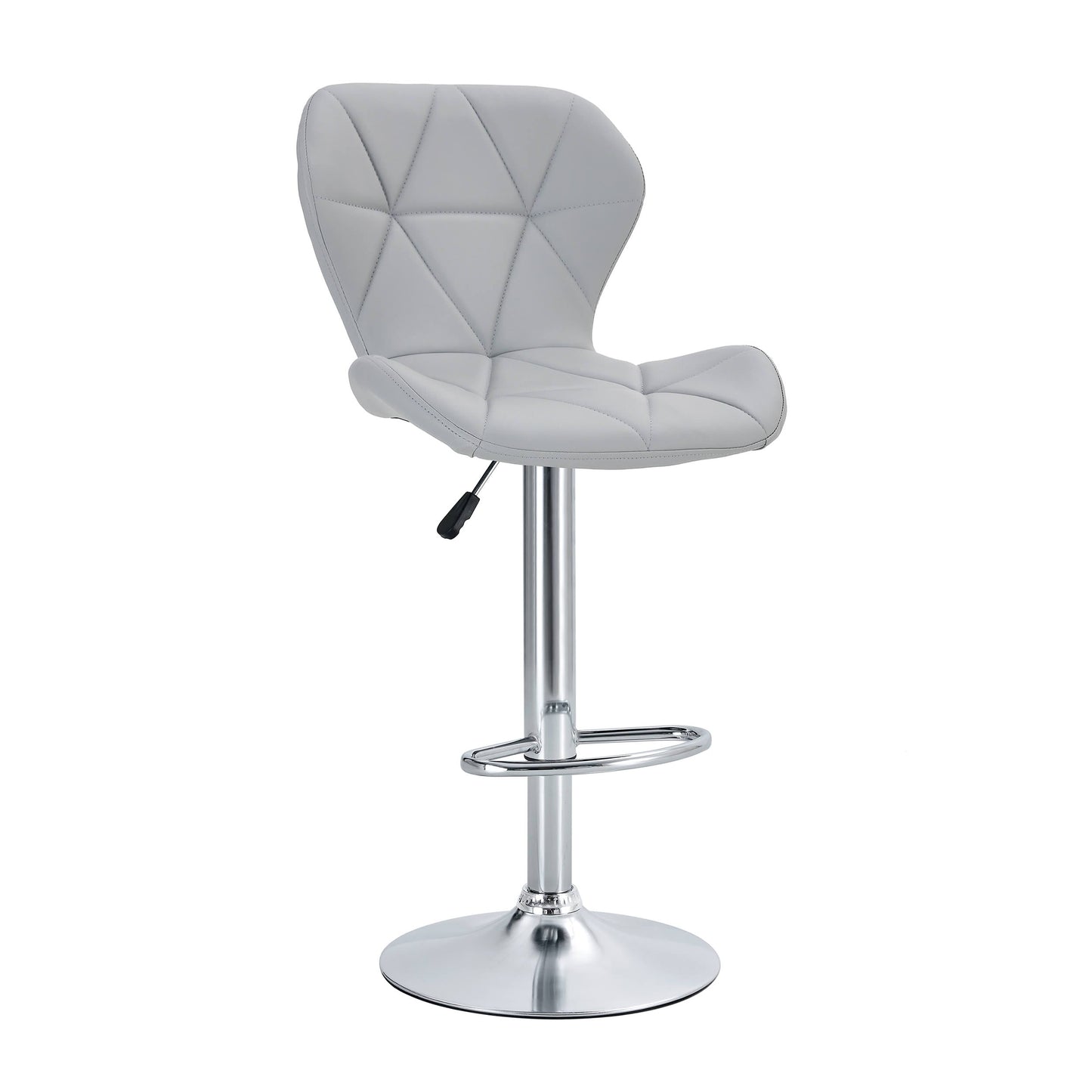 Finesse Decor Luxe Swivel Elegance Gray and Chrome Bar Stool - Set of 2