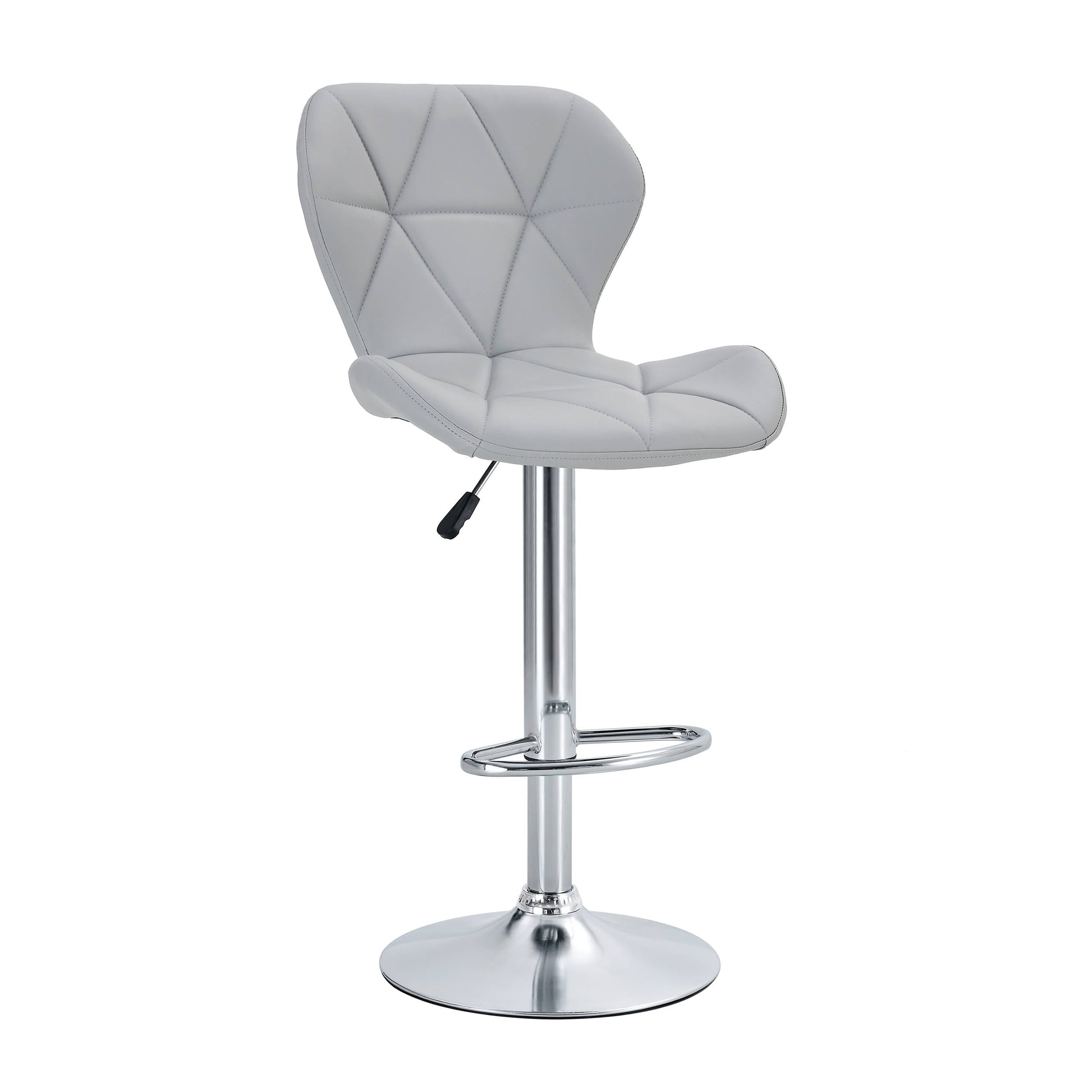 Finesse Decor Luxe Swivel Elegance Gray and Chrome Bar Stool - Set of 2