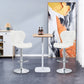 Finesse Decor Luxe Swivel Elegance White and Chrome Bar Stool - Set of 2