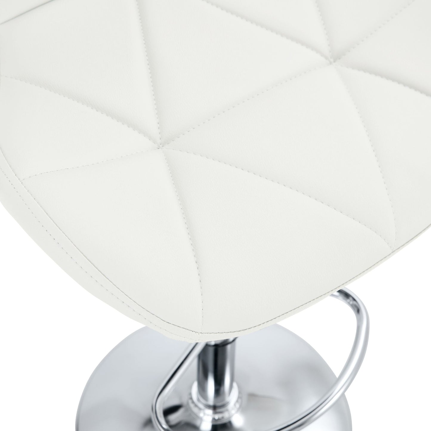Finesse Decor Luxe Swivel Elegance White and Chrome Bar Stool - Set of 2