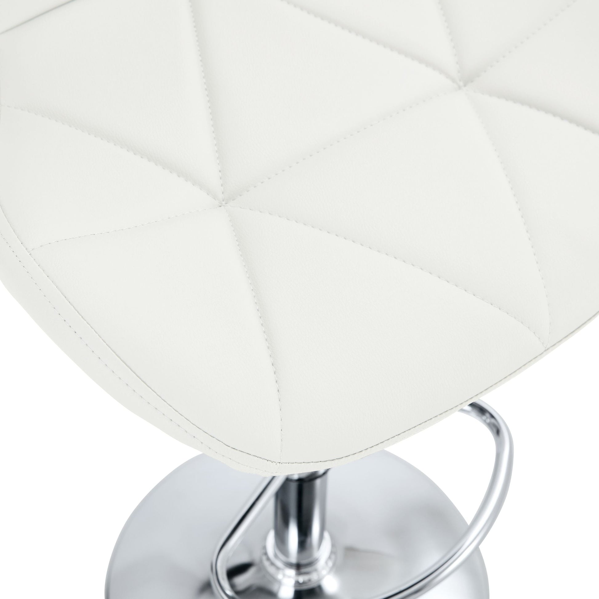 Finesse Decor Luxe Swivel Elegance White and Chrome Bar Stool - Set of 2
