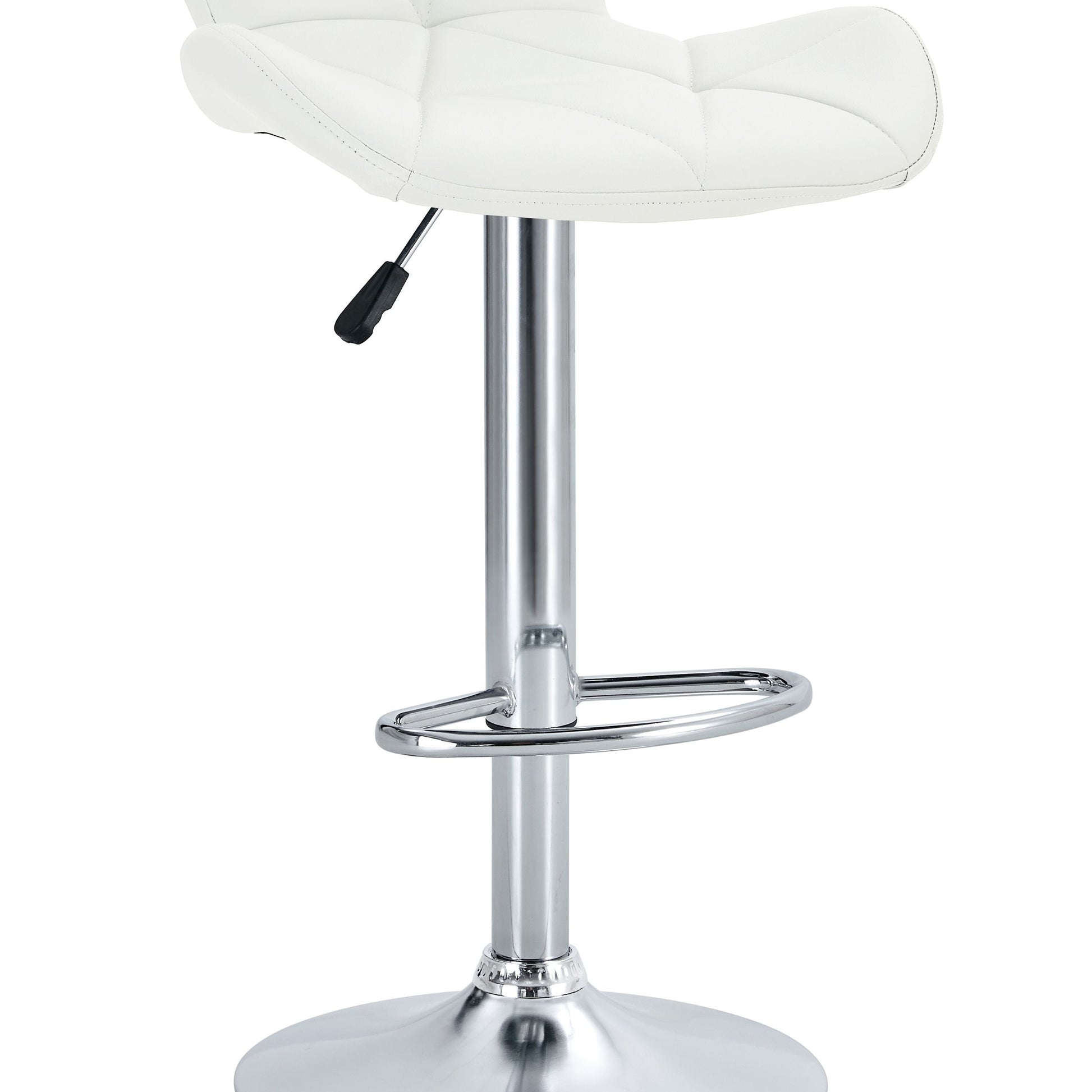 Finesse Decor Luxe Swivel Elegance White and Chrome Bar Stool - Set of 2