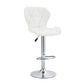 Finesse Decor Luxe Swivel Elegance White and Chrome Bar Stool - Set of 2