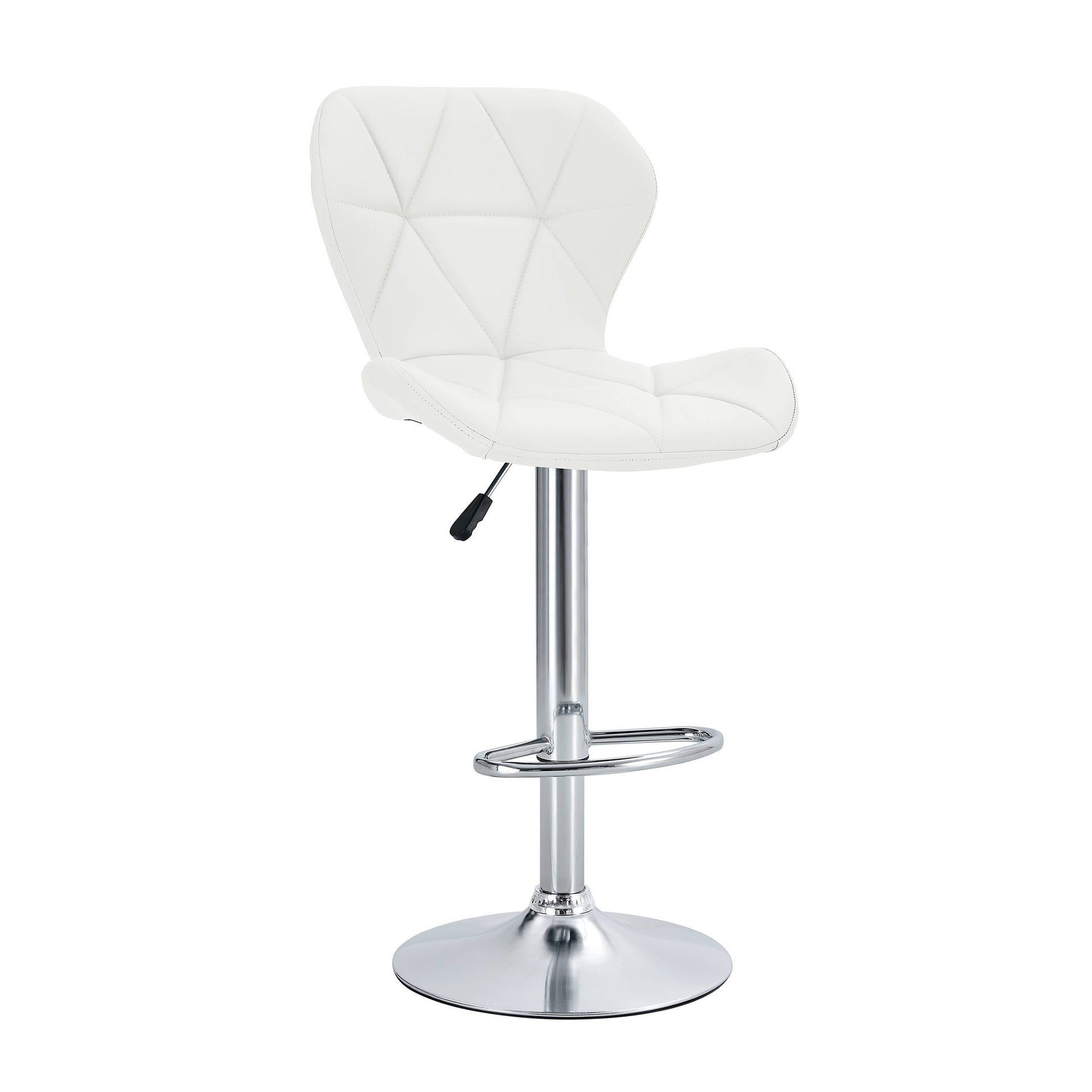 Finesse Decor Luxe Swivel Elegance White and Chrome Bar Stool - Set of 2