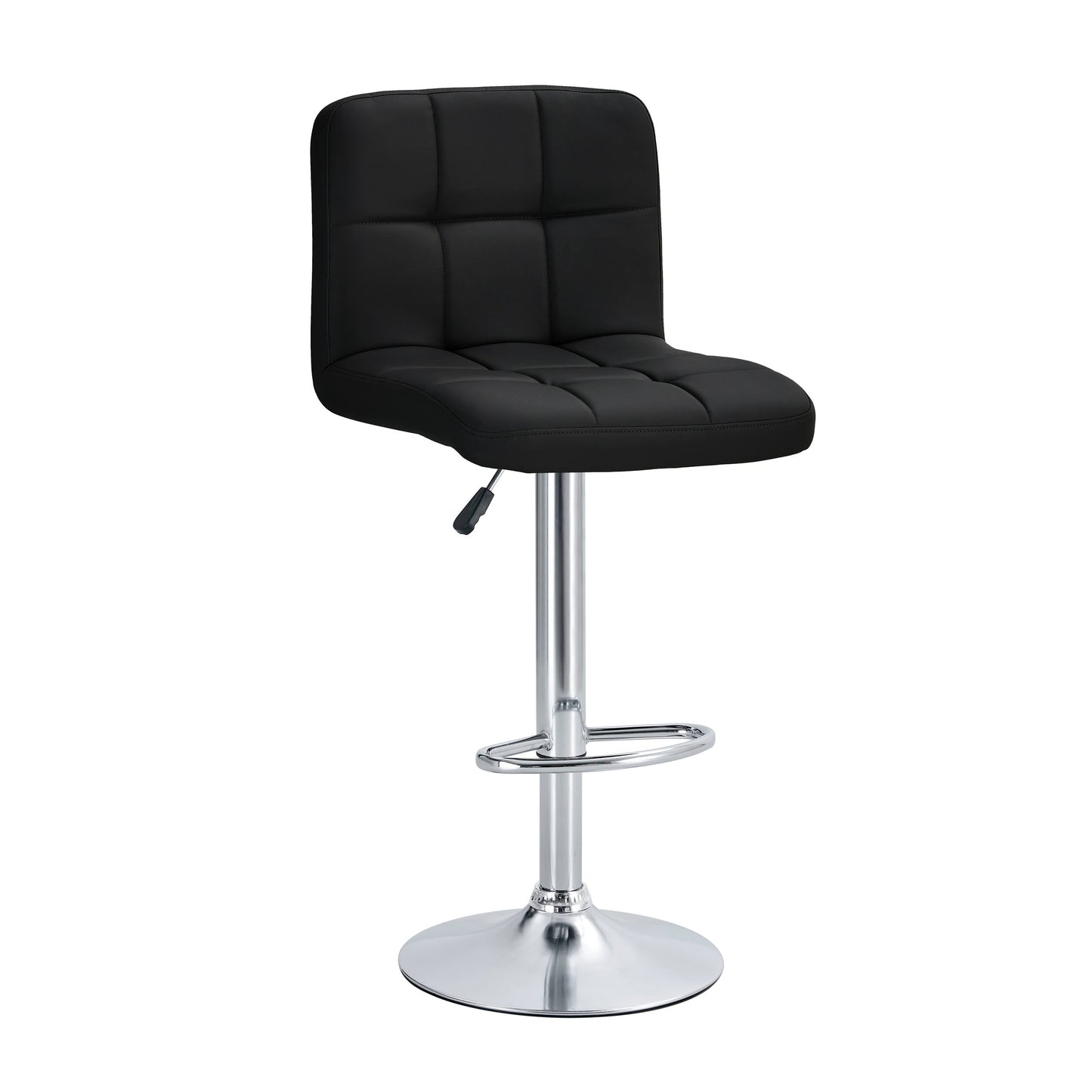 Finesse Decor Mirage Chrome Couture Black Counter Stool - Set of 2