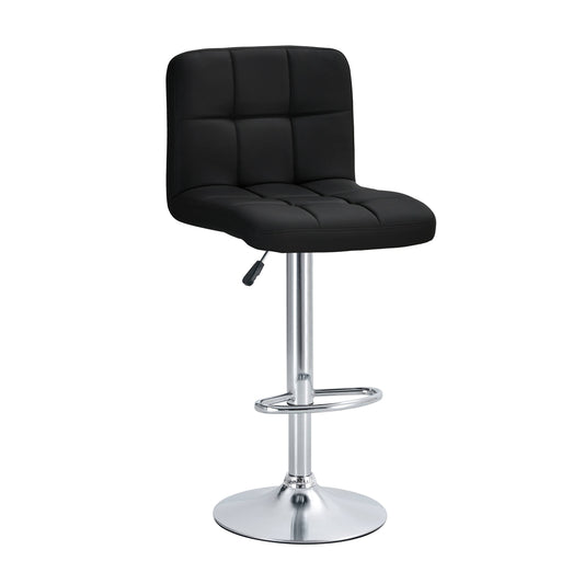 Finesse Decor Mirage Chrome Couture Black Counter Stool - Set of 2