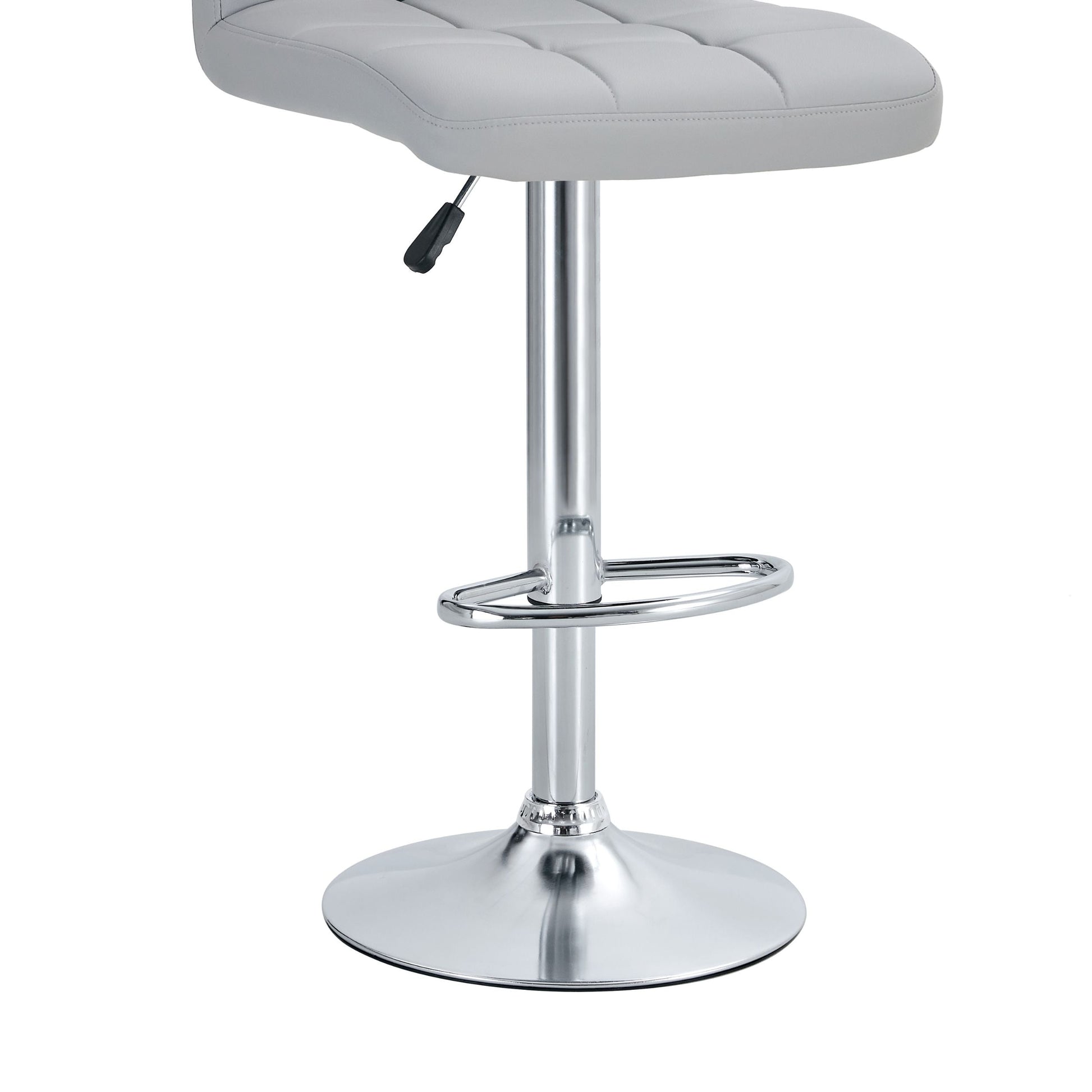 Finesse Decor Mirage Couture Gray and Chrome Bar Stool - Set of 2